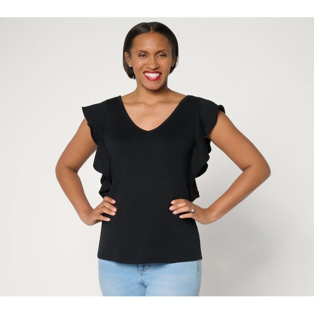 Mally Roncal Women's Top Sz M Make Your Selection: Way Neckline Black A740083